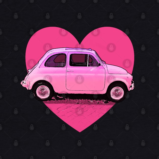 The Pink Fiat 500 Lover by CACreative